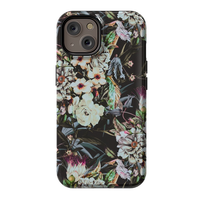 iPhone 14 StrongFit Dark flowery colorful bouquet by Mmartabc
