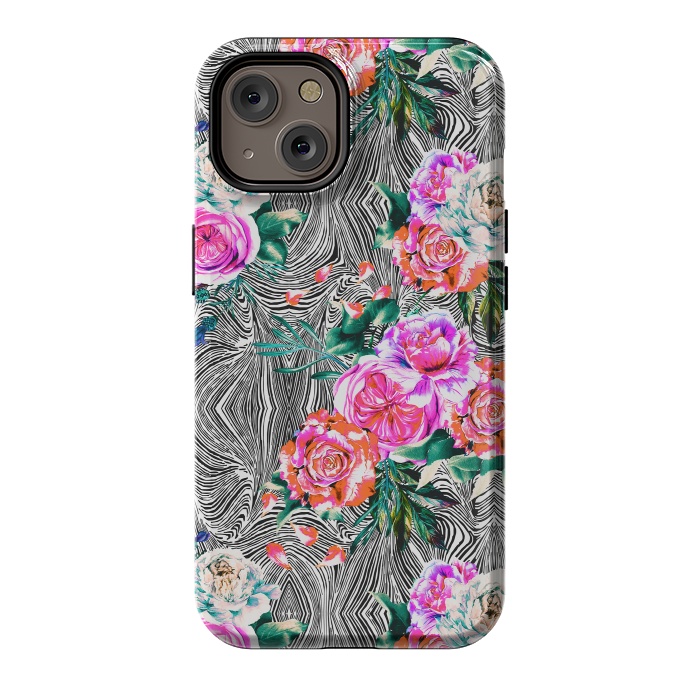 iPhone 14 StrongFit Flowery on linear mosaic by Mmartabc
