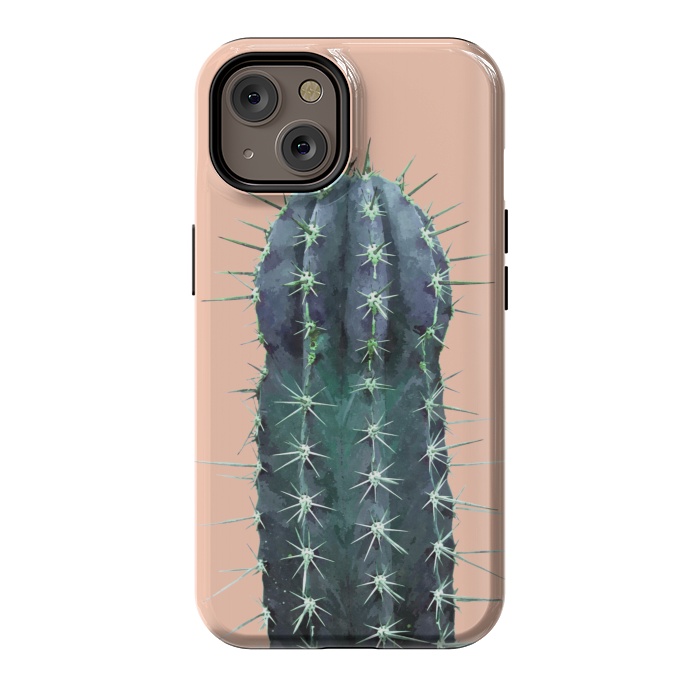iPhone 14 StrongFit Cactus Illustration Pink Background by Alemi