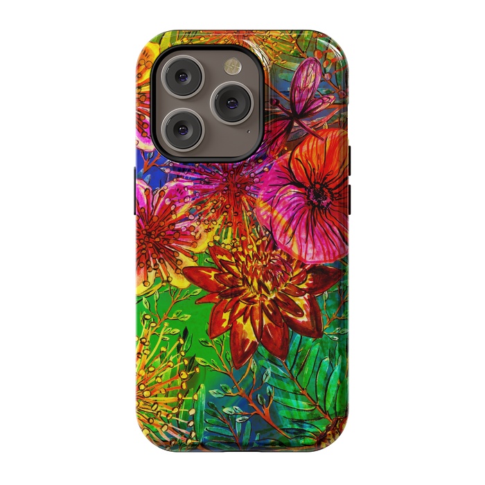 iPhone 14 Pro StrongFit Colorful Flower Jungle by  Utart