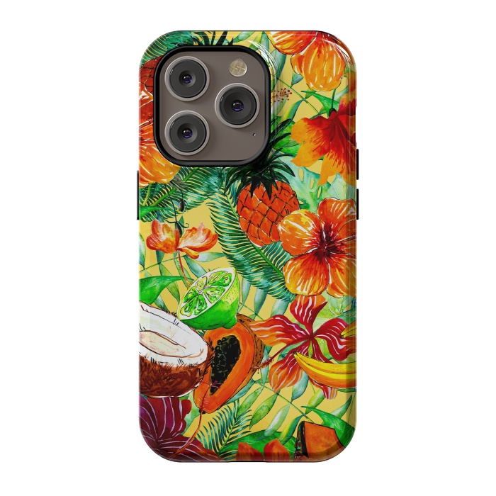 iPhone 14 Pro StrongFit Aloha Tropical Fruits and Flowers by  Utart