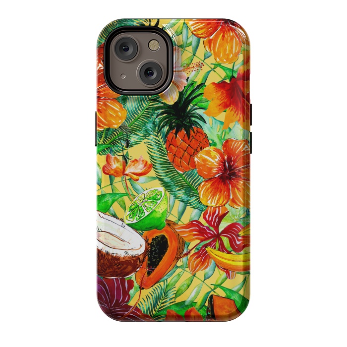 iPhone 14 StrongFit Aloha Tropical Fruits and Flowers by  Utart
