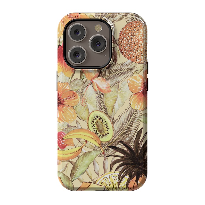 iPhone 14 Pro StrongFit Aloha Retro Fruit and Flower Jungle by  Utart