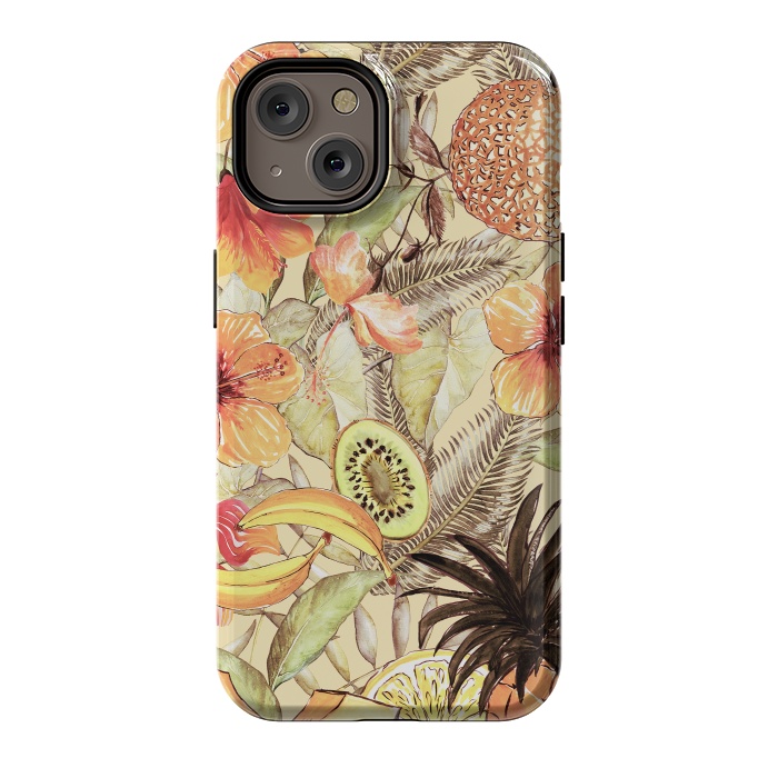 iPhone 14 StrongFit Aloha Retro Fruit and Flower Jungle by  Utart