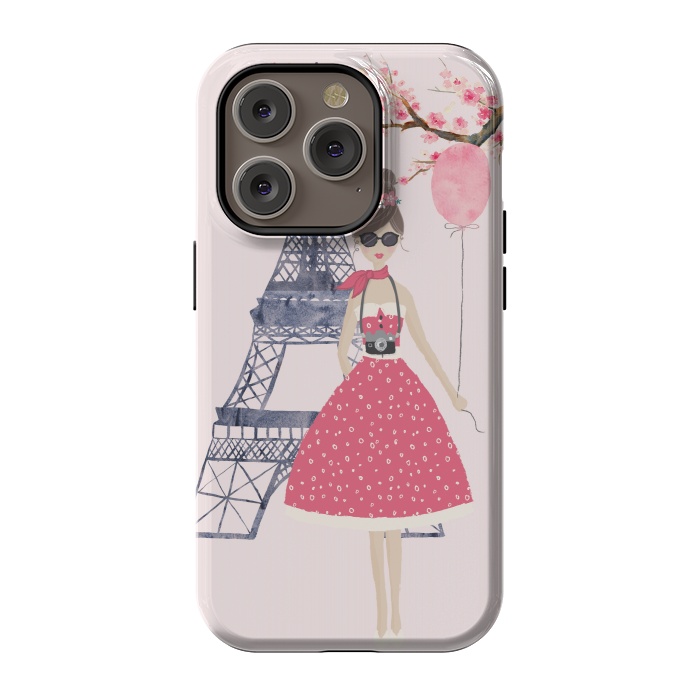 iPhone 14 Pro StrongFit Trendy Girl in Spring in Paris by DaDo ART