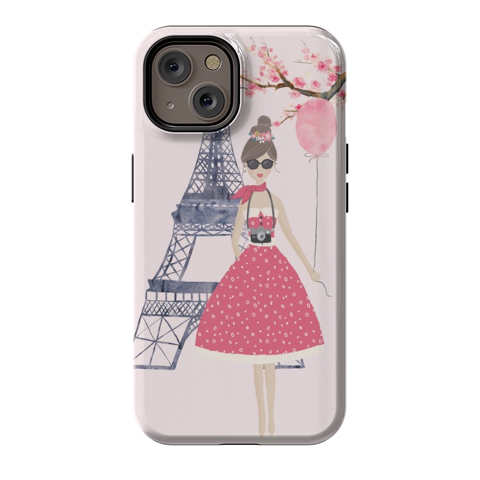 iPhone 14 StrongFit Trendy Girl in Spring in Paris by DaDo ART