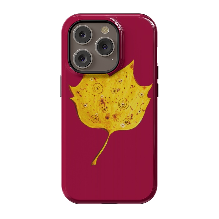 iPhone 14 Pro StrongFit Fancy Yellow Autumn Leaf by Boriana Giormova