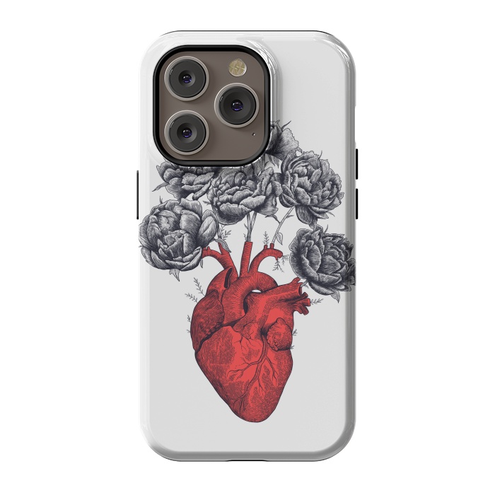 iPhone 14 Pro StrongFit Heart with peonies by kodamorkovkart