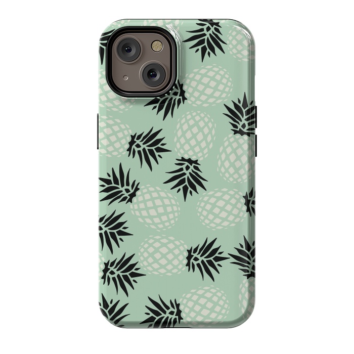 iPhone 14 StrongFit Pineapple Mint Pattern 023 by Jelena Obradovic