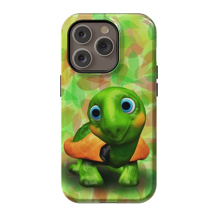 iPhone 14 Pro StrongFit Green Turtle Baby 3D by BluedarkArt