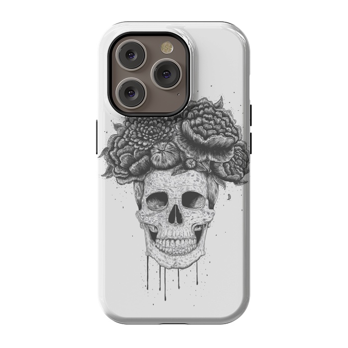 iPhone 14 Pro StrongFit Skull with flowers by kodamorkovkart