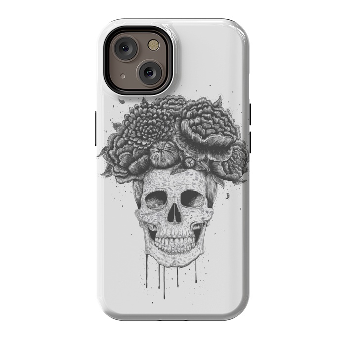 iPhone 14 StrongFit Skull with flowers by kodamorkovkart