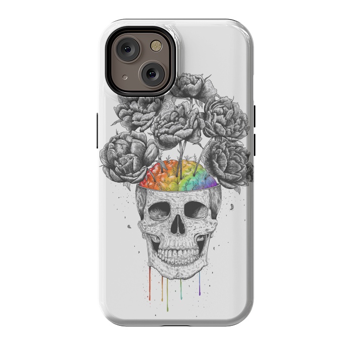 iPhone 14 StrongFit Skull with rainbow brains by kodamorkovkart
