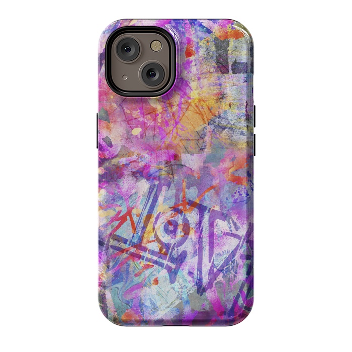 iPhone 14 StrongFit Pink Grunge Graffiti Wall by Andrea Haase