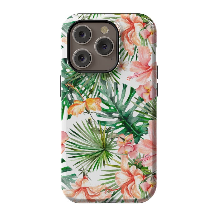 iPhone 14 Pro StrongFit Tropical Flower Jungle by  Utart