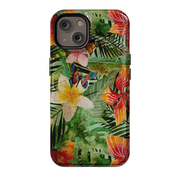 iPhone 14 StrongFit Retro Tropical Flower Jungle by  Utart