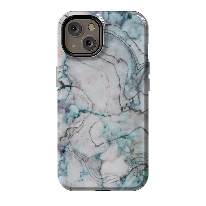 iPhone 14 StrongFit Teal and gray marble by  Utart
