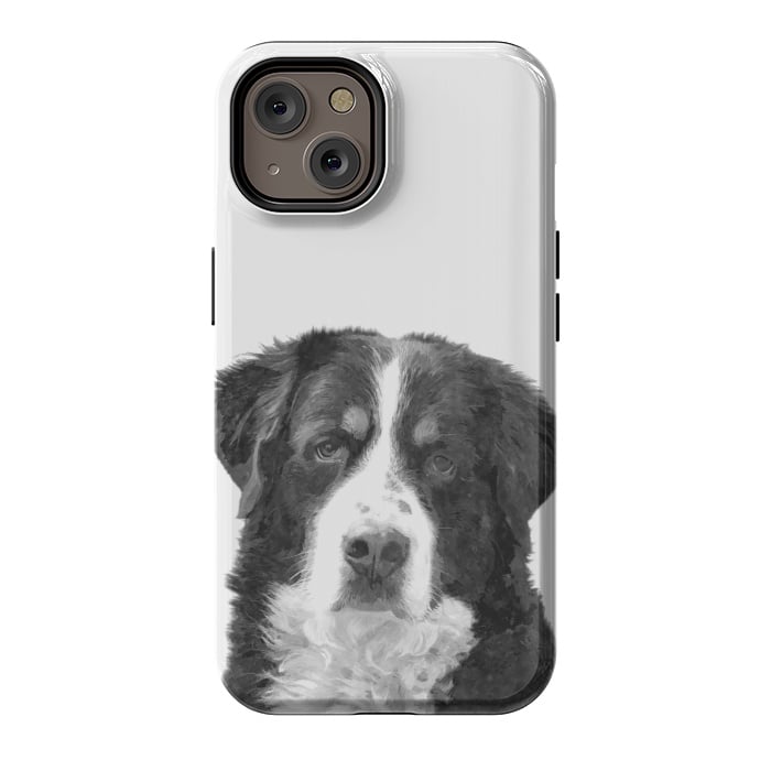 iPhone 14 StrongFit Black and White Bernese Mountain by Alemi