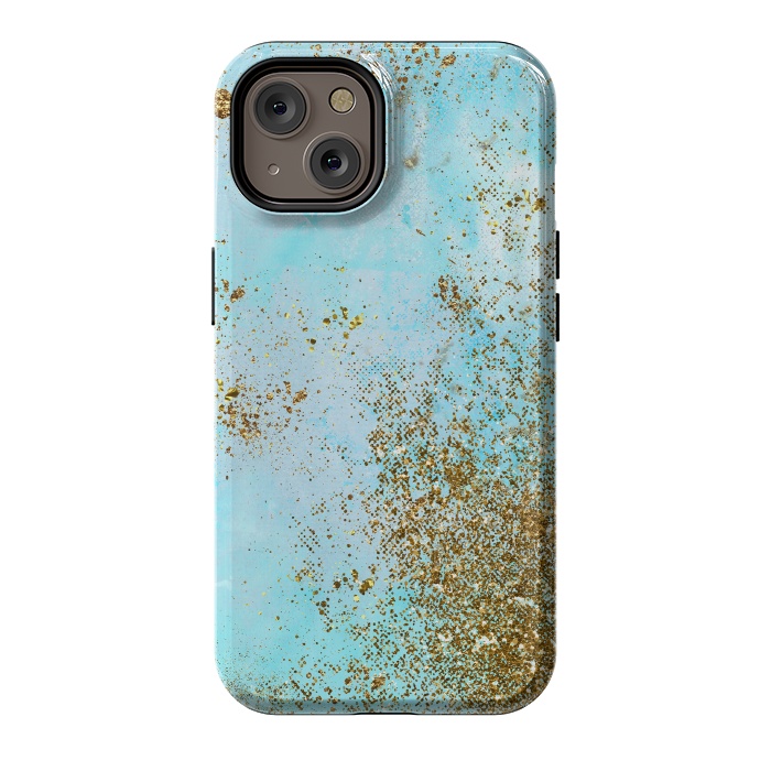iPhone 14 StrongFit Gold and Teal Mermaid Glitter Foam by  Utart