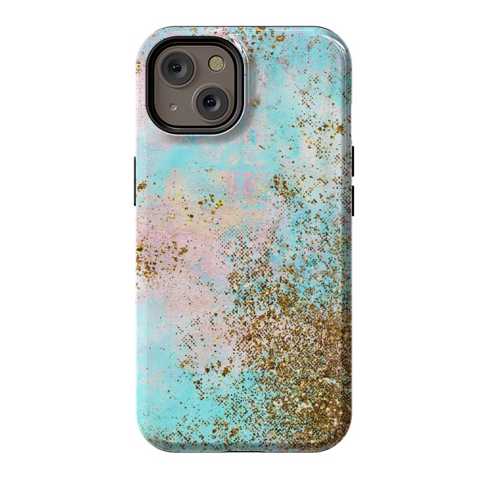 iPhone 14 StrongFit Pink and Teal and Gold Mermaid Glitter Seafoam by  Utart