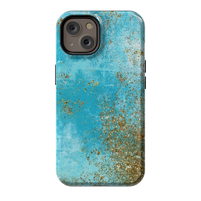 iPhone 14 StrongFit Teal and Gold Mermaid Ocean Seafoam by  Utart