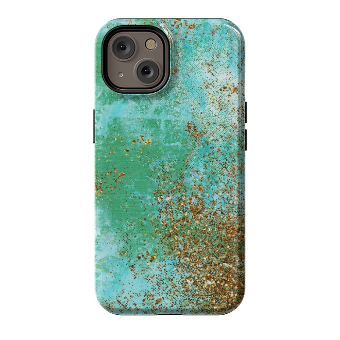 iPhone 14 StrongFit Green and Gold Mermaid Glitter SeaFoam by  Utart