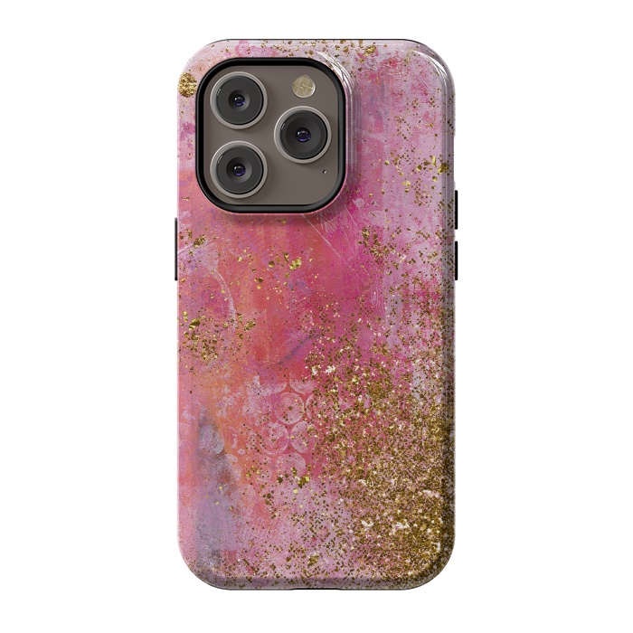 iPhone 14 Pro StrongFit Pink and Gold Mermaid Glitter Seafoam by  Utart