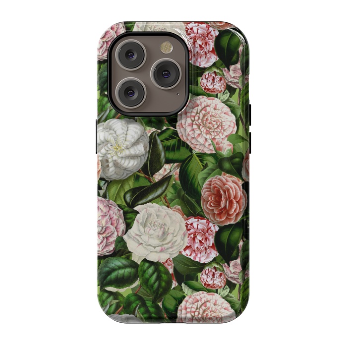 iPhone 14 Pro StrongFit Victorian Vintage Camellia Pattern by  Utart