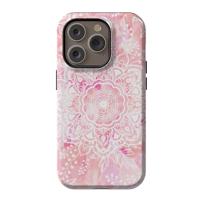 iPhone 14 Pro StrongFit Queen Starring of Mandalas-Rose by ''CVogiatzi.