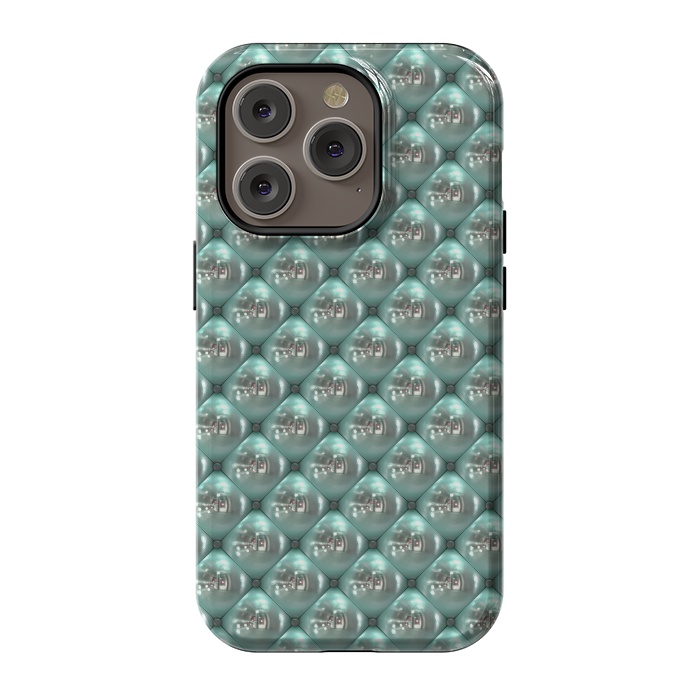 iPhone 14 Pro StrongFit Shiny Turquoise Pearls 2 by Andrea Haase