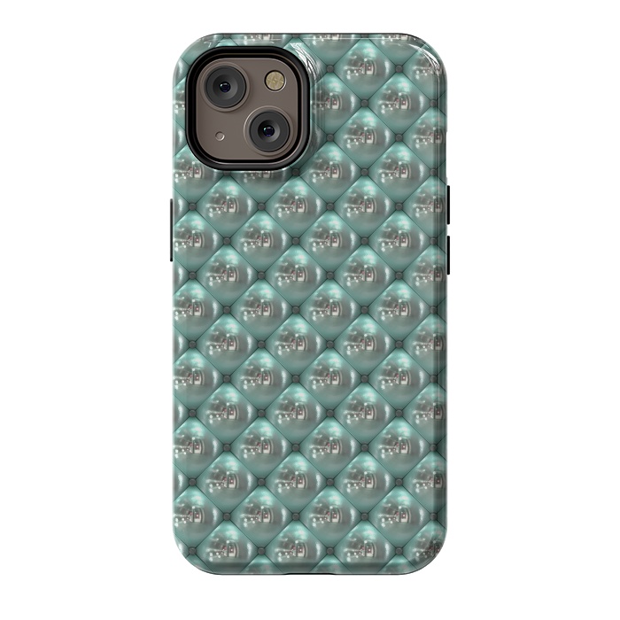 iPhone 14 StrongFit Shiny Turquoise Pearls 2 by Andrea Haase