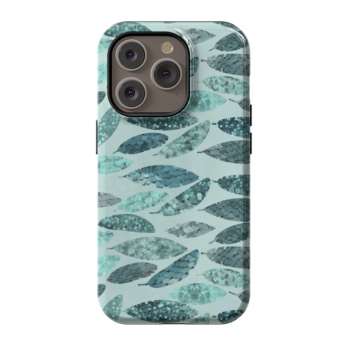 iPhone 14 Pro StrongFit Turquoise Green Mermaid Feathers 2 by Andrea Haase