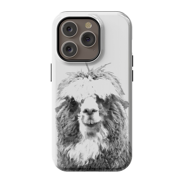 iPhone 14 Pro StrongFit Black and White Alpaca by Alemi