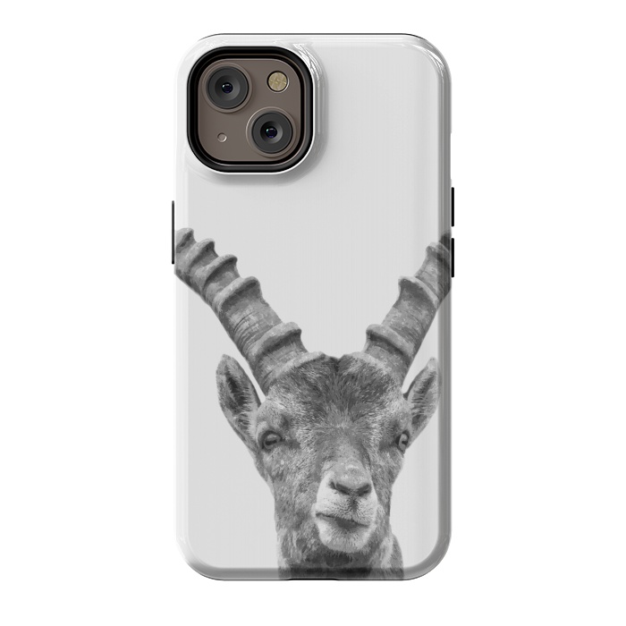 iPhone 14 StrongFit Black and White Capricorn by Alemi