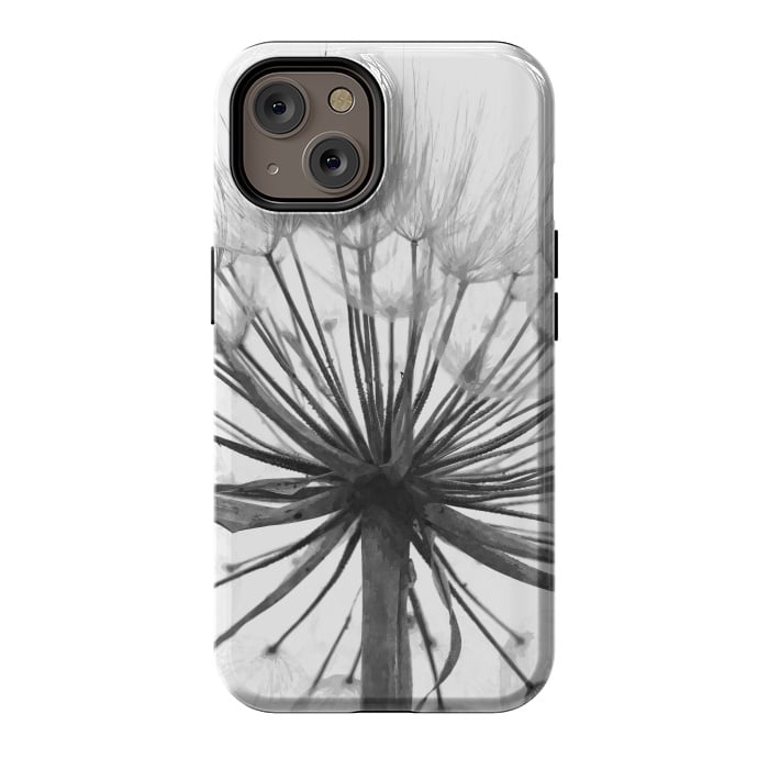 iPhone 14 StrongFit Black and White Dandelion by Alemi
