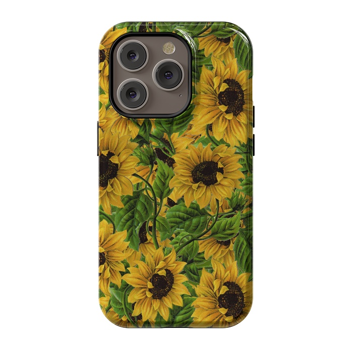 iPhone 14 Pro StrongFit Vintage Sunflower Pattern by  Utart