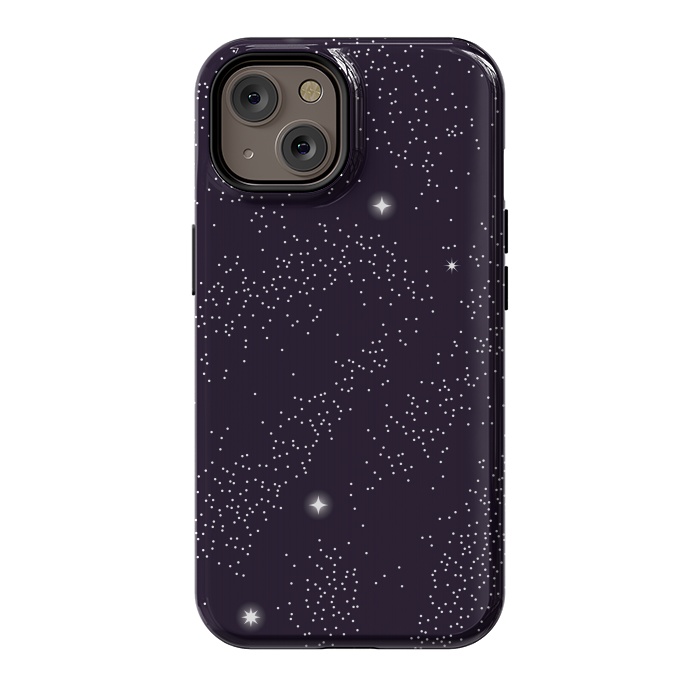 iPhone 14 StrongFit Universe with planets and stars seamless pattern, cosmos starry night sky 005 by Jelena Obradovic