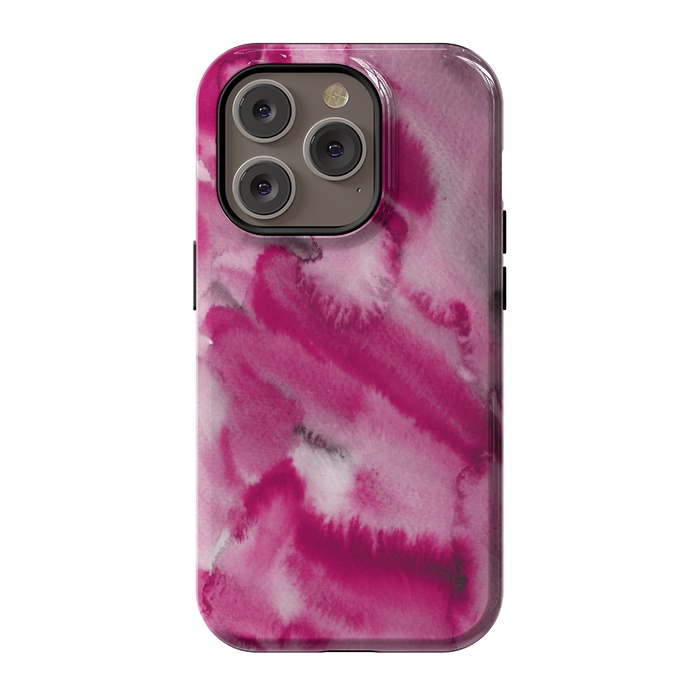 iPhone 14 Pro StrongFit Pink and Grey Ink Marble Texture  by  Utart