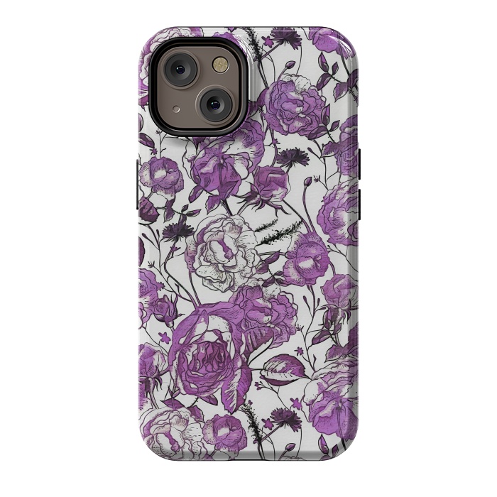 iPhone 14 StrongFit Nostalgic Purple Flower Pattern by Andrea Haase