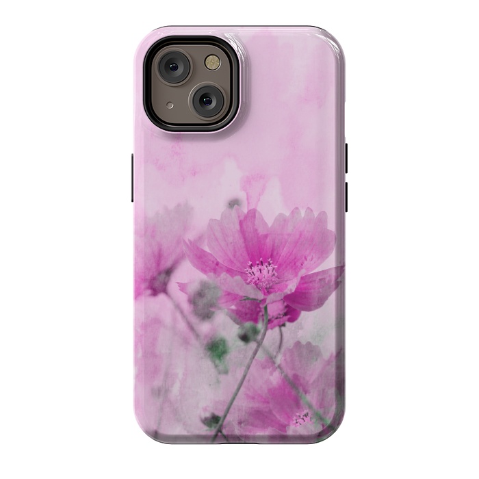 iPhone 14 StrongFit Pink Cosmea Watercolor Art by Andrea Haase