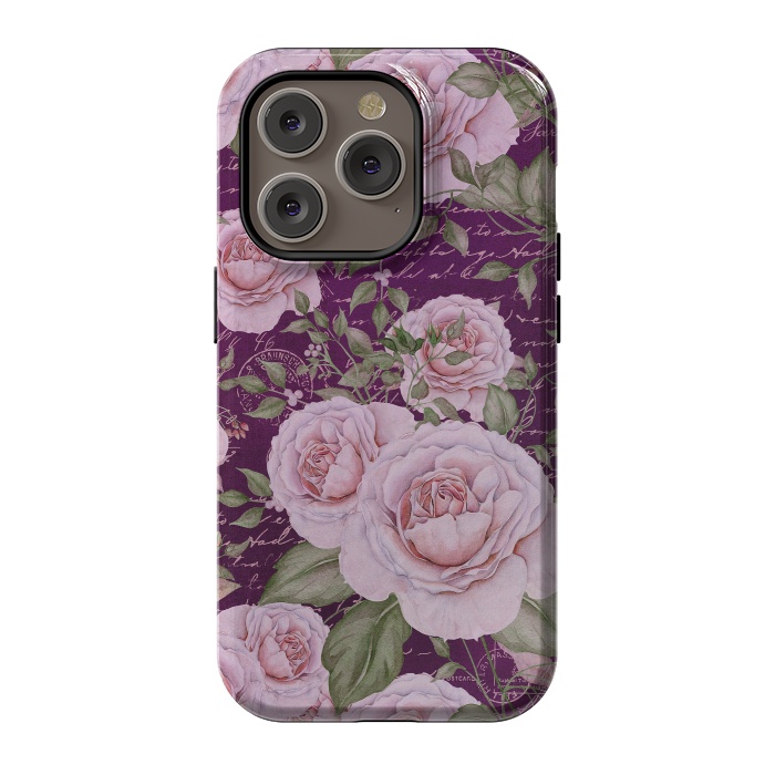 iPhone 14 Pro StrongFit Nostalgic Rose PAttern by Andrea Haase