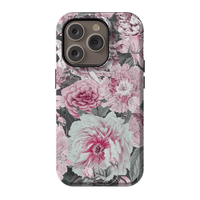 iPhone 14 Pro StrongFit Romantic Vintage Flower Pattern by Andrea Haase