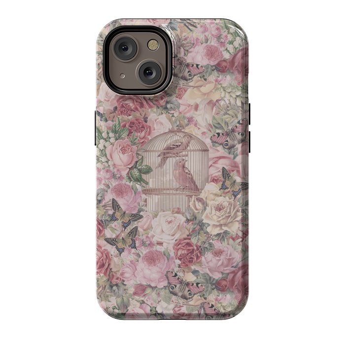 iPhone 14 StrongFit Nostalgic Flowers With Birdcage by Andrea Haase