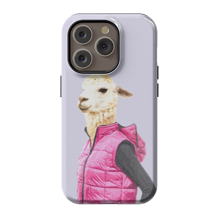 iPhone 14 Pro StrongFit Fashionable Llama Illustration by Alemi