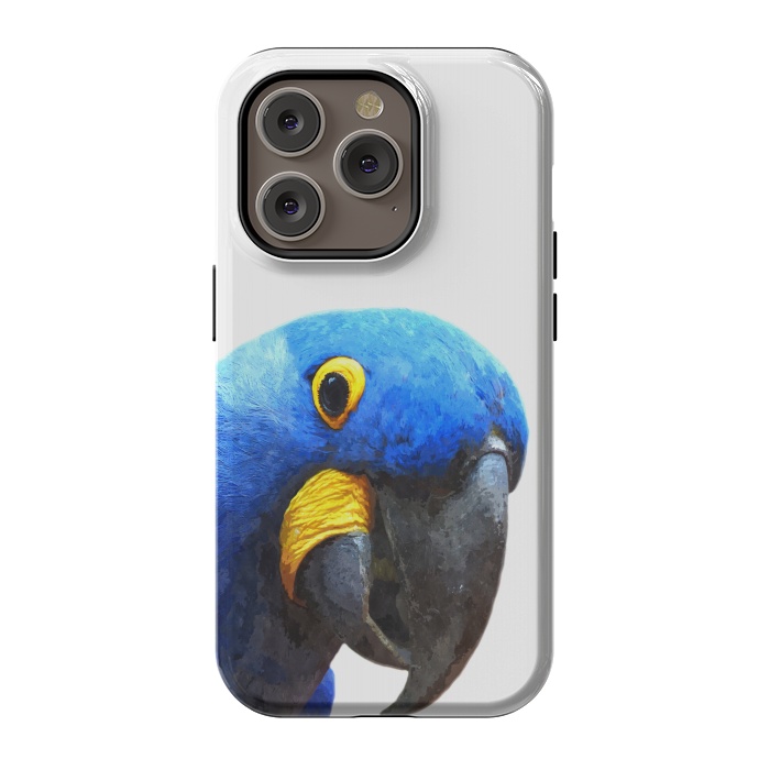 iPhone 14 Pro StrongFit Blue Parrot Portrait by Alemi