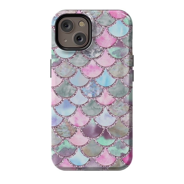iPhone 14 StrongFit Pastel Multicolor Mermaid Scales by  Utart