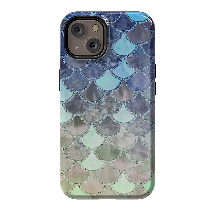 iPhone 14 StrongFit Multicolor Watercolor Fish and Mermaid Scales by  Utart