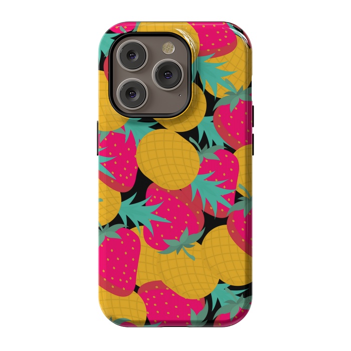 iPhone 14 Pro StrongFit pineapples and strawberry by MALLIKA