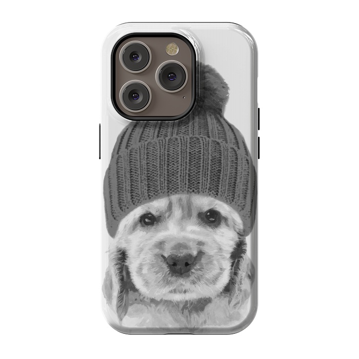 iPhone 14 Pro StrongFit Black and White Cocker Spaniel by Alemi