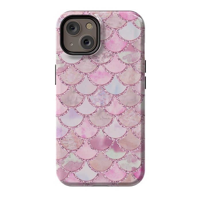 iPhone 14 StrongFit Pretty pink and pastel Mermaid Scales  by  Utart